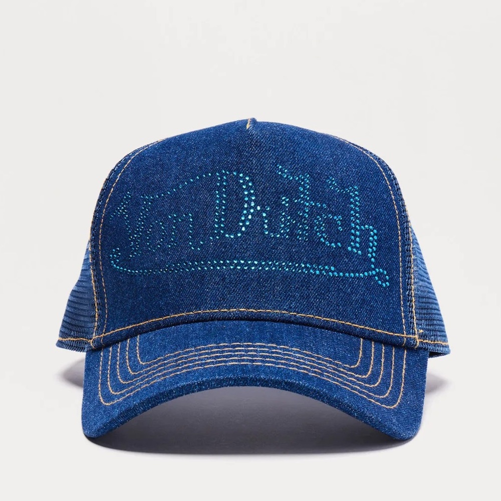 •No Filter•Von Dutch New Unisex Denim & Bling Trucker Hat